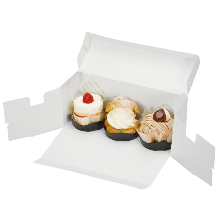 楽天市場 送料無料 日本製 ケーキbox 横長 内寸260 85 縮小時170 85 105h 0個 ケーキ 箱 持ち運び ラッピング 中の折り方を変えることでスペースを調節できます プリンカップのお店suipa 東光