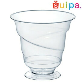 ■【パフェ　グラス風　プラスチック】【日本製】PS 80-160　トルネードパフェカップ　15個 【高級感のある脚付きカップ】【パフェカップ】