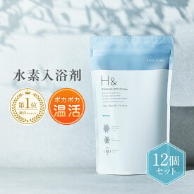 入浴剤 水素入浴剤 【360回分】 H＆ アッシュアンド 750g 12個 炭酸 炭酸入浴剤 重炭酸 高濃度 水素 塩素除去 保湿 無香料 ナノバブル 国産 女性 ギフト プレゼント プチギフト 水素風呂 睡眠 スプーン付