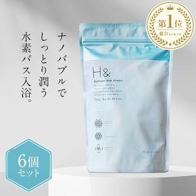 入浴剤 水素入浴剤 H＆ アッシュアンド 750g 6個 180回分 炭酸 炭酸入浴剤 重炭酸 高濃度 水素 塩素除去 保湿 無香料 ナノバブル 国産 女性 ギフト プレゼント プチギフト 水素風呂 半身浴 疲労回復 睡眠 赤ちゃん