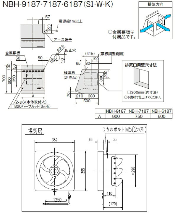 楽天市場】リクシル・サンウェーブ レンジフード プロペラファン 間口 