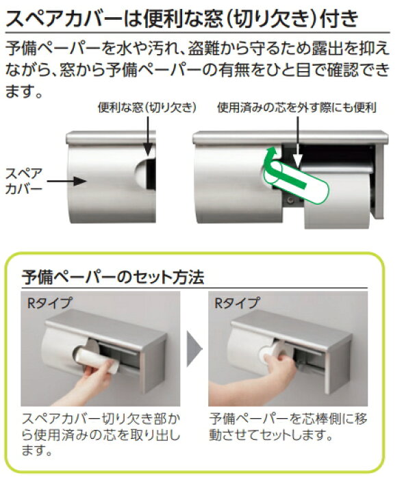 楽天市場】TOTO YH191KR/L 丈夫なステンレス製スペア付紙巻器（棚付 