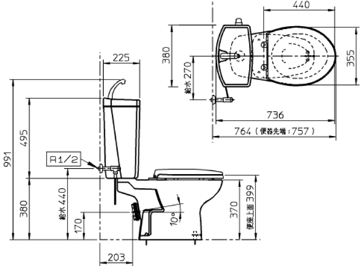 楽天市場】送料無料 TOTO 便器セット 床上排水(壁排水)タイプ CS370P+
