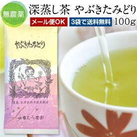 深蒸し茶『やぶきたみどり』100g値段に納得の美味しさ無農薬茶【無添加】【静岡産】【通販】よりどり3袋ごとでメール便送料無料対象商品です