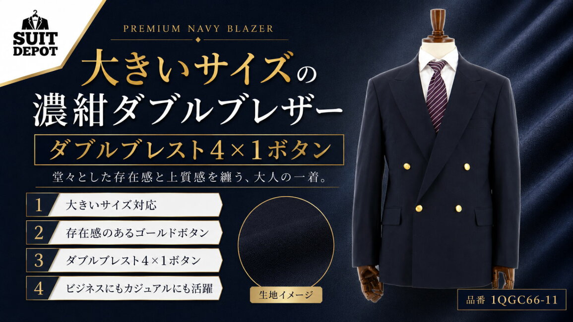 楽天市場 | メンズスーツ スーツデポ - 大きいサイズE体の濃紺ダブル金 