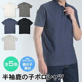 【再入荷】ポロシャツ メンズ 半袖 鹿の子素材 ニットポロシャツ スポーツ ゴルフ 旅行 カジュアル オシャレ 夏 ビズカジ クールビズ 吸汗速乾 デオドラントテープ付 【1着2,980円 2着よりどり5,500円 3着よりどり7,800円】 【メール便送料無料】