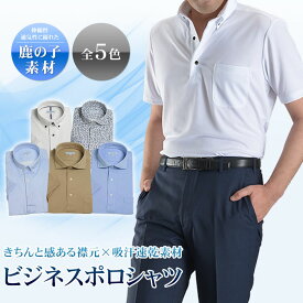 【新色】 ポロシャツ 半袖 台襟付 ボタンダウン カッタウェイ ノーアイロン 吸汗速乾 ストレッチ クールビズ ニットシャツ プルオーバー ポケット 鹿の子素材 メンズ ビジネス カットソー ビズカジ ビズポロ 春夏物 カジュアル スポーツ 通勤 涼しい COOLBIZ オシャレ M L LL