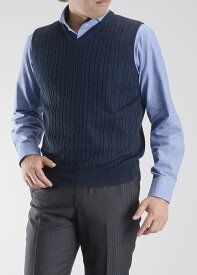 【500円OFFで4,280円】 ニット ベスト Vネック ケーブル編み 洗える ウール混 ビジネス カジュアル 春 ダイヤ織り柄 メンズ セーター ハイゲージニット ATTU UOMO ウォッシャブル 秋 冬 ギフト プレゼント クリスマス 【メール便送料無料】