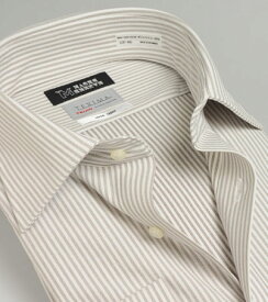 【ワイドカラー/ブラウンストライプ限定】 ワイシャツ スリム メンズ ノーアイロン ニットシャツ 長袖 形態安定 ストレッチ 吸水速乾 日本製生地 ドレスシャツ Yシャツ 細身 MAGIC SHIRTS × TEXIMA