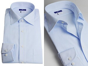 長袖・形態安定加工ワイシャツ(形状安定メンズドレスシャツYシャツ白ワイドSPANOnissinbo)