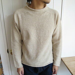 �y40��OFF�zGLEN FYNE �O���� �t�@�C�� SINGLE BED CURLED TRIM NECK KNIT �V���O���x�b�h �J�[���l�b�N �j�b�g ���ԕi�E�����s��