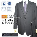 送料無料 秋冬物 2ツボタン ワンタック 大きいサイズ 2パンツスーツ（E体）