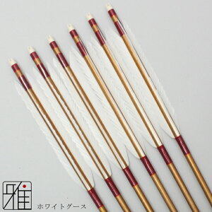 弓道 矢 ジュラルミン矢 6本組ホワイトグース 2015シャフトバンブーカラー矧糸:赤系 【送料無料】翠山弓具店 suizanすいざんきゅうぐてん【YA20858】