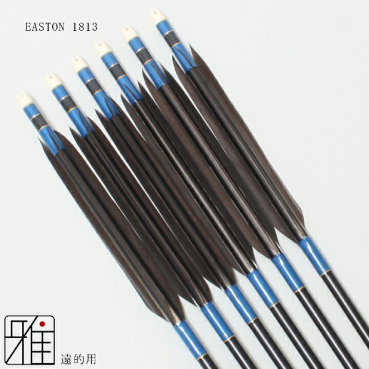 楽天市場】弓道 矢 ジュラルミン矢 6本組遠的矢 黒手羽 1813シャフト矧 