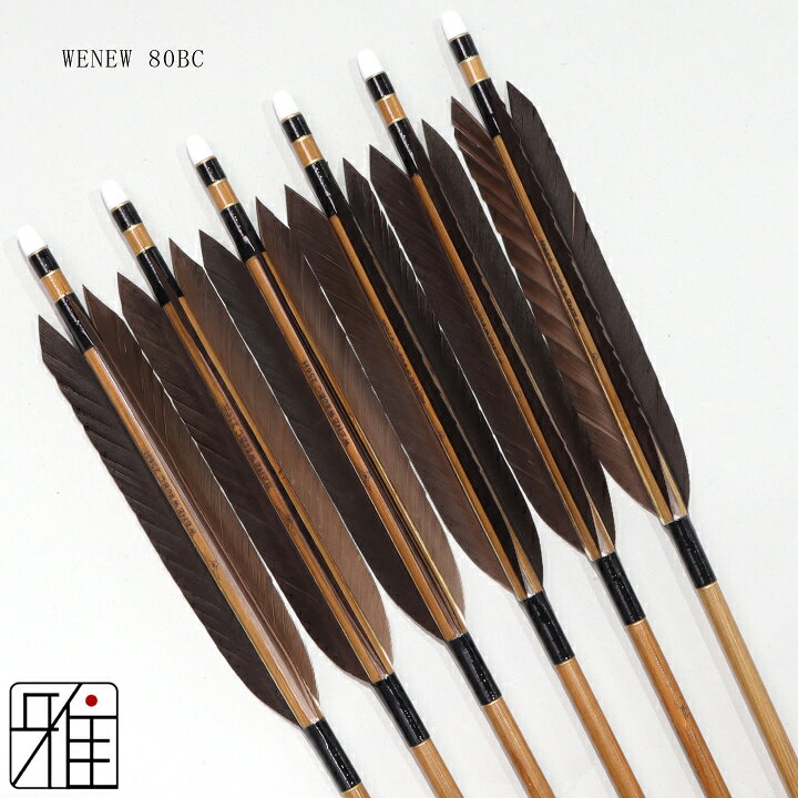 楽天市場】弓道 矢 ミズノ カーボン矢 6本組黒手羽 WENEW 80BCシャフト 