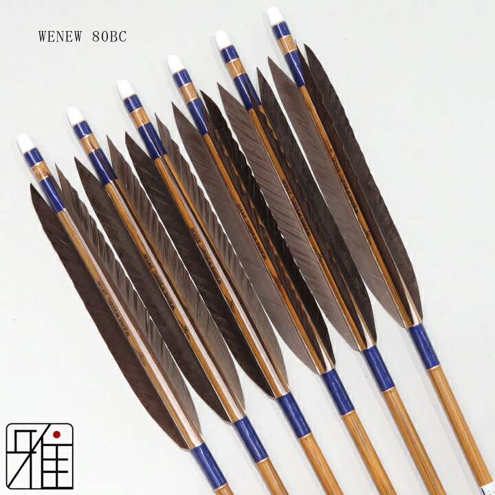楽天市場】弓道 矢 ミズノ カーボン矢 6本組黒手羽 WENEW 80BCシャフト 