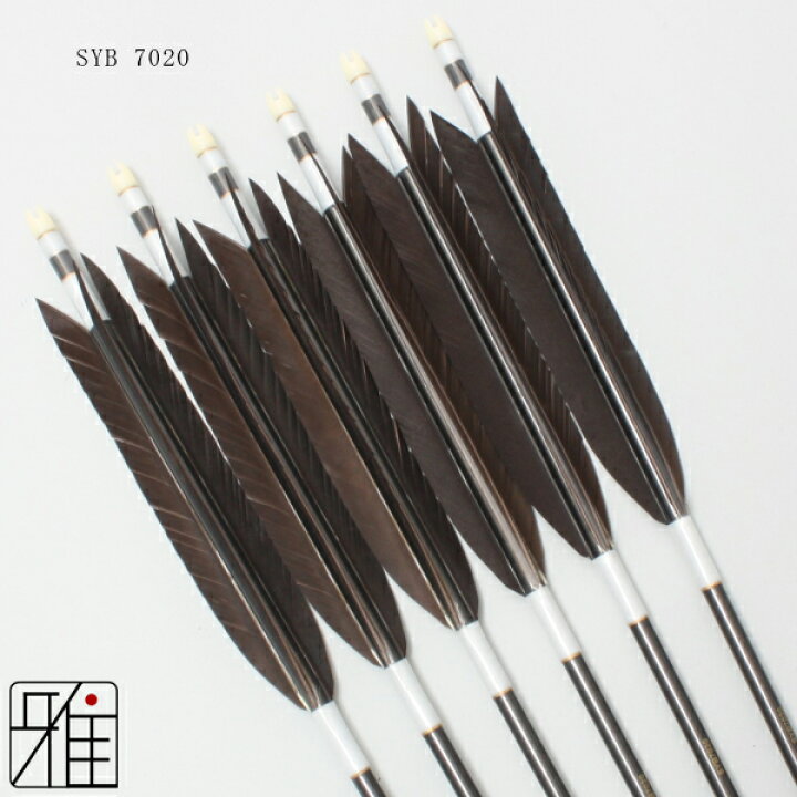 楽天市場】弓道 矢 SY カーボン矢 6本組黒手羽 SYB7020シャフト矧糸  