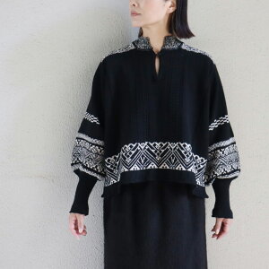 ASEEDONCLOUD AV[hNEh@Seiyako jacquard blouse # black yz