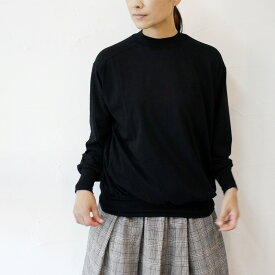**2025a/w分到着** homspun ホームスパン　60/1天竺ハイネックプルオーバー　#サラシ、TOPチャコール、ブラック