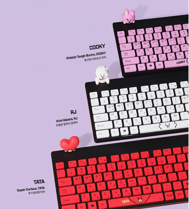 楽天市場】ユニバースター BT21 公式 ワイヤレス 日本語 キーボード 
