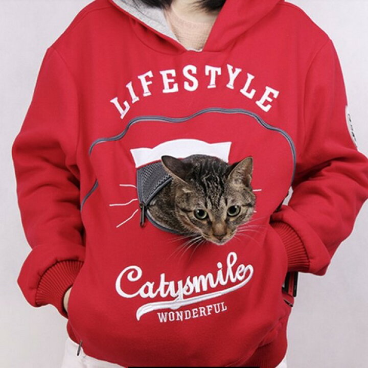 楽天市場 犬 猫 服 ポケット 抱っこ パーカー Mサイズ お散歩 赤 ピンク ミント カンガルー キャリーバック レディース メンズ メッシュポケット ファスナー付き 綿 ミディアムサイズ 好きなものいっぱい眞眞