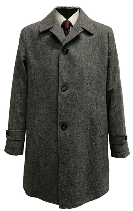 楽天市場】ウール混ホームスパンステンカラーコート504 グレー  