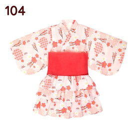 【4/10まで10%OFF!】浴衣 ドレス 浴衣ドレス セパレート 女の子 ベビー キッズ ワンピース 赤ちゃん 子供 ロンパース 帯 リボン レース 簡単 夏 90 100 110 120 130 cm 3点セット(浴衣＋スカート＋帯) 浴衣セット 子供浴衣 ゆかた こども用 子ども ゆかたドレス