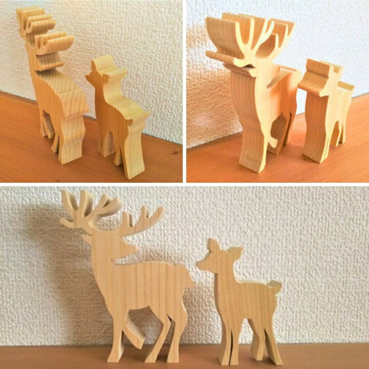 楽天市場】【青森ヒバ】鹿のオブジェ 職人の手作りによる工芸品 鹿 