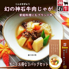 お買い物クーポンあり！【手作り惣菜!幻の神石牛肉じゃがお得な3個セット】 肉じゃが 肉ジャガ 高級 レトルト 家庭の味 惣菜 セット お惣菜 煮物 美味しい レンジ 簡単 手軽 簡単調理 自分 FP お取り寄せ お土産 おみやげ お礼 内祝い 広島 ギフト 時短