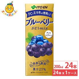 伊藤園 ブルーベリー ぶどうmix 紙パック 200ml 24本 ジュース ベリー ミックスジュース
