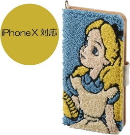 在庫処分 サンクレスト iDress iPhoneXS iPhoneX 5.8インチ対応 手帳型 ケース サガラ刺繍カバー ディズニーキャラクター アリス iP8-DN09