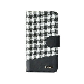 【在庫処分】 オウルテック iPhone6Plus iPhone6sPlus（5.5インチ）手帳型 ケース ブラック ホワイト チェック柄 スタンド機能 カードポケット付