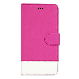 【在庫処分】 オウルテック iPhone6Plus iPhone6sPlus（5.5インチ）手帳型 ケース ピンク ホワイト レザー調スタンド機能 カードポケット付