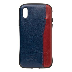 【在庫処分】 NATURAL design iPhoneX iPhoneXs (5.8インチ) ケース FLAMINGO Blue ブルー 撃吸収 耐衝撃 カードポケット付き iP8-FLP03
