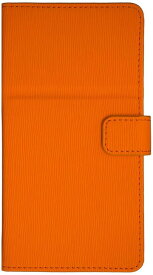 ミライセル マルチサイズ 手帳型 ケース エピ柄オレンジ 粘着固定式採用 約75x150mm以下の機種に対応 多機種に対応 PUレザー スタンド機能