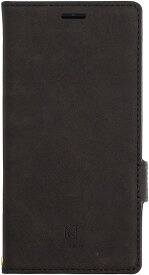 Natural design Xperia XZ2 手帳型 ケース (5.7インチ) ブラック 上質PUレザー Style Natural Black XZ2-VS03 ハンドストラップ、カードポケット付