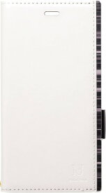 Natural Design ナチュラルデザイン Xperia XZ1 (5.2インチ) 手帳型ケース アクセントボーダー White x Black ホワイト×ブラック ハンドストラップ付属