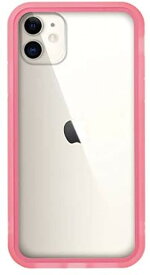 在庫処分品 Natural design iPhone11 (6.1インチ) HYBRID SQUARE ジャケット型 新素材繊維ガラスケース クリアピンク iP19_61-HYS04