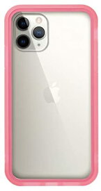 在庫処分品 Natural design iPhone11Pro (5.8インチ) HYBRID SQUARE ジャケット型 新素材繊維ガラスケース クリアピンク