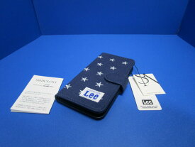 SMIRNASLI×LEE コラボ iPhone XS・iPhone X （5.8インチ）手帳型 ケース デニム生地 ネイビー 刺?スター 簡易ミラー カードポケット スタンド機能