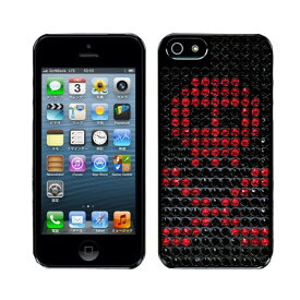 スマホケース カバー iPhoneSE(第一世代) 5 5s Bling My Thing スワロフスキー ブラック レッド 黒 赤 ラインストーン ドクロ 液晶保護フィルム Bling Extravaganza 【SWAROVSKI ELEMENTS 使用】 M Skull Light Siam ブラックエムスカルライトシャム EI5-BM-BK-SLS
