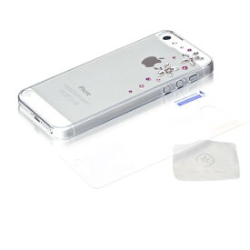 スマホケース カバー iPhoneSE（第一世代） 5 5s Bling My Thing スワロフスキー ピンクミックス クリアー ジャケット ラインストーン スクリーンプロテクター（1枚）マイクロファイバークロス（1枚） 【SWAROVSKI ELEMENTS 使用】 Flowers 2 Pink Mix BMT22-00-03-10