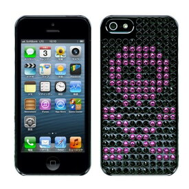 スマホケース カバーiPhoneSE(第一世代) 5 5s Bling My Thing スワロフスキー ブラック レッド 黒 赤 ラインストーン クリーンプロテクター（1枚） Extravaganza 【SWAROVSKI ELEMENTS 使用】 Black M Skull Fuchsia ブラックエムスカルフーシャ EI5-BM-BK-SFU