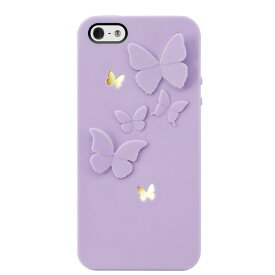 スマホケース カバー iPhoneSE（第一世代） 5 5s SwitchEasy パープル 紫 ジャケット ポリカーボネート 帯電防止スクリーン保護フィルム（正面2枚・背面1枚） マイクロファイバークロス スクリーン KIRIGAMI (Butterfly) Lavender Wings ラベンダーウイングス SW-BUTKI5-PU