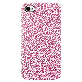 スマホケース カバー iPhone4 4s Case Scenario ピンク ジャケット ポリカーボネート ABS樹脂 ハード KEITH HARING Rubber Coated Case Graffiti Print Pink