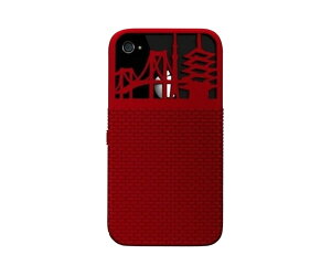 X}zP[X Jo[ iPhone4 4s Freshfiber bh  WPbg n[h Tokyo City Red
