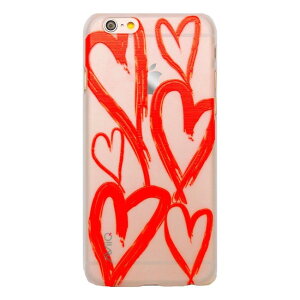 X}zP[X Jo[ iPhone6 6s AViiQ NA[ bh  WPbg n[g tʕیtB Hearts Red