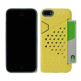 スマホケース カバー iPhoneSE（第一世代） 5 5s Bluevision イエロー 黄色 ジャケット カードスロット ポリカーボネート ソフトラバー マイクロファイバークロス　スクリーン保護フィルム Kaleido Card Slot Ca Canary Yellow キャナリーイエロー BV-KALCSIP5-YL