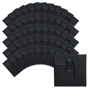 ENN LLC ディスクケース クラフト 紙 CD ケース ハトメ紐付 無地 厚紙 13x13cm DVD ブルーレイ