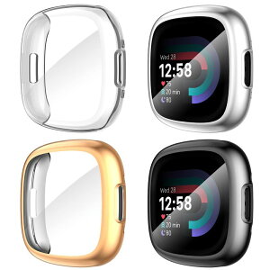 Suoman for Fitbit Sense 2/Versa 4�ی�P�[�X�i4�j�\�t�g��TPU�f�ނŖ��C�h�~��for Fitbit Sense 2/Versa 4�J�o�[